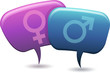 Vektor: Personnages bulle en conversation masculin féminin Personnages bulle en conversation masculin féminin