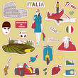 Italy travel icons