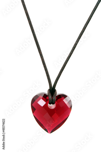 Photo: heart pendant isolated on the white background heart pendant isolated on the white background