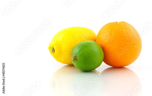 Photo: Tropical fruit on white background Tropical fruit on white background
