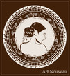 Vektor: portrait of beautiful girl in art nouveau style portrait of beautiful girl in art nouveau style