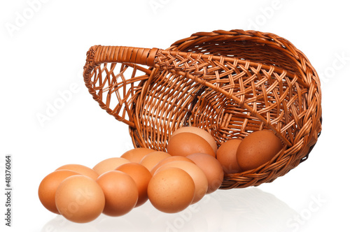 Photo: Eggs in wicker basket Eggs in wicker basket
