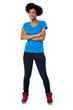 Pretty woman wearing trendy casuals