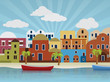 Oriental city illustration