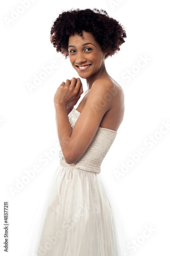 Photo: Beautiful young model wearing party dress Beautiful young model wearing party dress