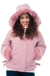 Trendy look with fur, studio isolated shot