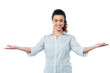 Cheerful customer support service operator