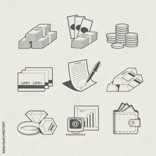 Vector: money and jewellery set of icon vector illustration money and jewellery set of icon vector illustration