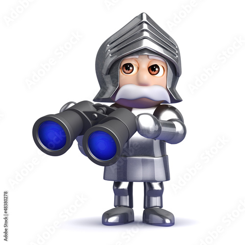 Illustration: Knight with binoculars Knight with binoculars