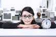 Businesswoman and time