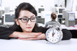 Businesswoman looking at deadline