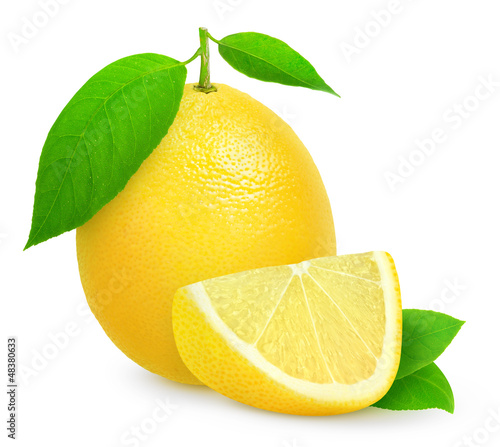 Photo: Fresh lemon isolated on white Fresh lemon isolated on white