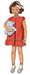 Retro kids, character illustration