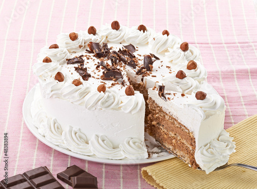 Photo: cream chocolate fruit cake sweet food dessert cream chocolate fruit cake sweet food dessert