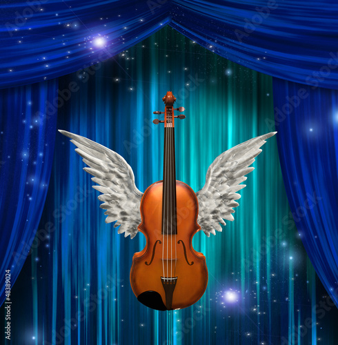 Illustration: Violin with wings Violin with wings