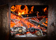 Fire wood in the furnace