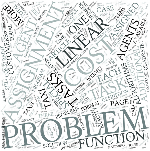 Vector: Assignment problem Disciplines Concept Assignment problem Disciplines Concept