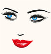 Vektor: The face of woman The face of woman