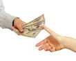 Money on the hands