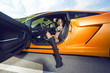 Foto: The sexual woman in car salon The sexual woman in car salon