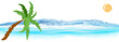 Abstract colorful  sea beach. Exotic resort background