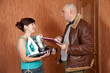 The woman delivered the purchased home appliances
