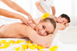 Attractive couple having a massage