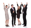 Four businesspeople celebrating