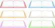 set isolated colorful book silhouette