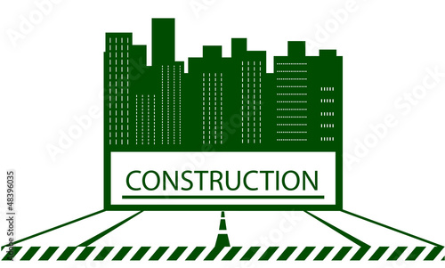 Vector: green urban construction symbol with skyscraper green urban construction symbol with skyscraper