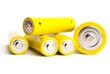 yellow alkaline batteries isolated on white background