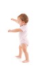 Cute baby making first steps