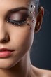 Beautiful luxury makeup with strasses