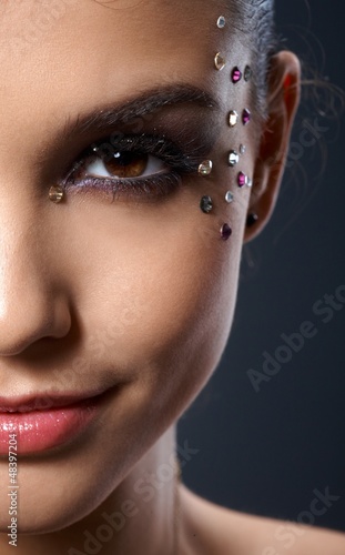 Photo: Makeup with rhinestones Makeup with rhinestones