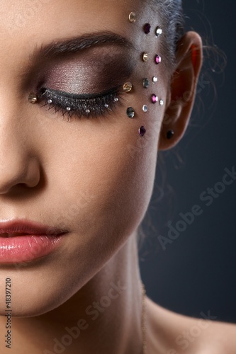 Photo: Beautiful luxury makeup with strasses Beautiful luxury makeup with strasses