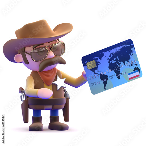 Illustration: Cowboy with a credit card Cowboy with a credit card