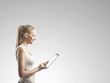 woman with tablet
