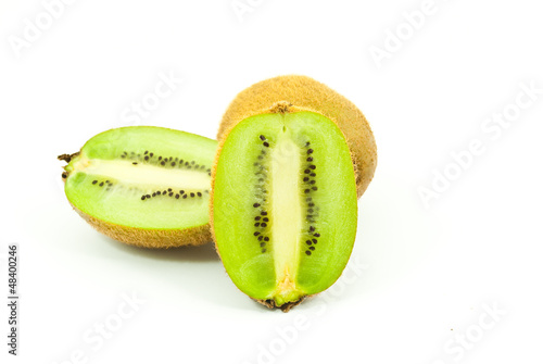 Photo: Kiwi healthy fruit isolated on the white. Kiwi healthy fruit isolated on the white.
