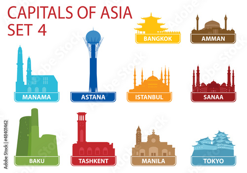 Vector: Capitals of Asia Capitals of Asia