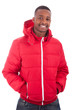 African American man wearing a winter coat
