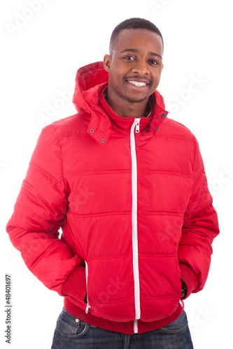 Photo: African American man wearing a winter coat African American man wearing a winter coat