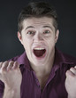 emotional portrait of attractive men happy face expression