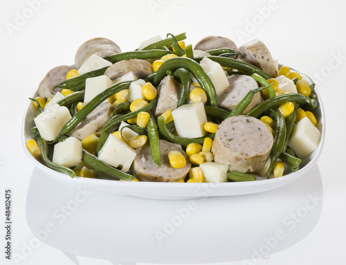 Photo: Salad with wurstel corn and green beans Salad with wurstel corn and green beans