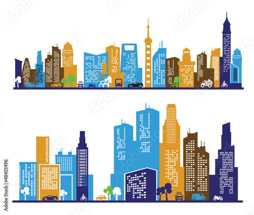 Vector: color city color city
