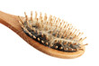 comb brush with lost hair, isolated on white