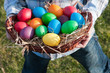 Photo: Easter eggs in a panier Easter eggs in a panier