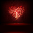 Vector: Vector circuit board background with heart. Vector circuit board background with heart.