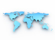 Blue world map 3D
