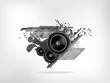 Abstract music retro grunge background