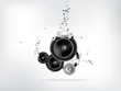 Abstract music retro grunge background